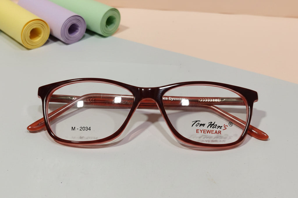 Tom Hans M-2034 Red Cat-Eye Eyeglasses for Women