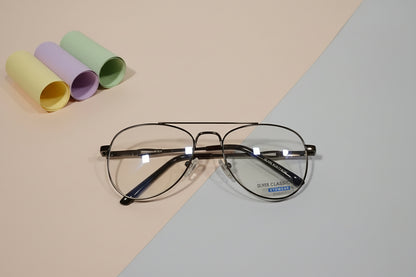 Oliver Classic Aviator Metal Eyeglasses – Lightweight Full-Rim Unisex Frame