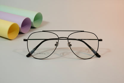 Classic Aviator Metal Eyeglasses – Lightweight Full-Rim Unisex Frame