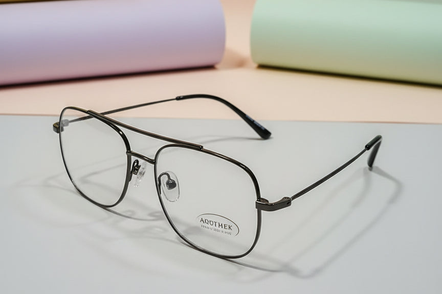 Classic Aviator Metal Eyeglasses – Lightweight Full-Rim Unisex Frame
