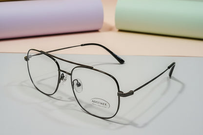 Classic Aviator Metal Eyeglasses – Lightweight Full-Rim Unisex Frame