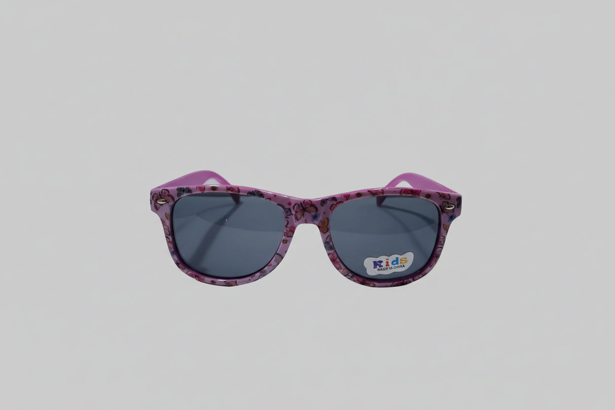 Kids Printed Sunglasses – Purple Frame with Dark UV Lenses