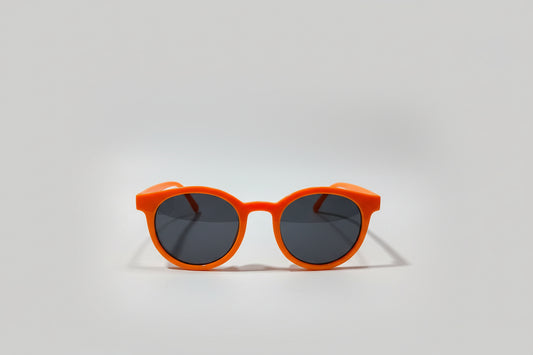 Kids Orange Round Sunglasses – Bold Frame with Dark Smoke Lenses