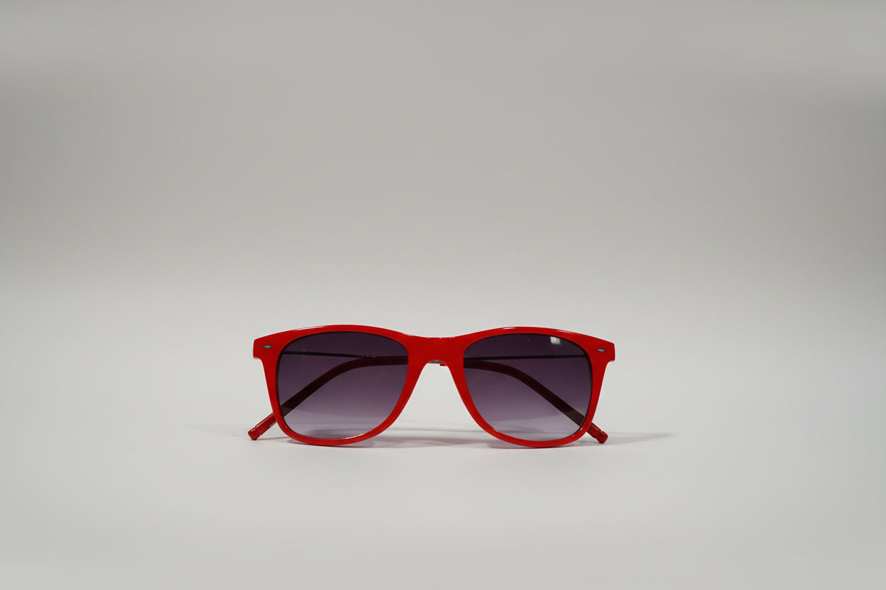 Kids Red Square Sunglasses – Classic Frame with Purple Gradient Lenses