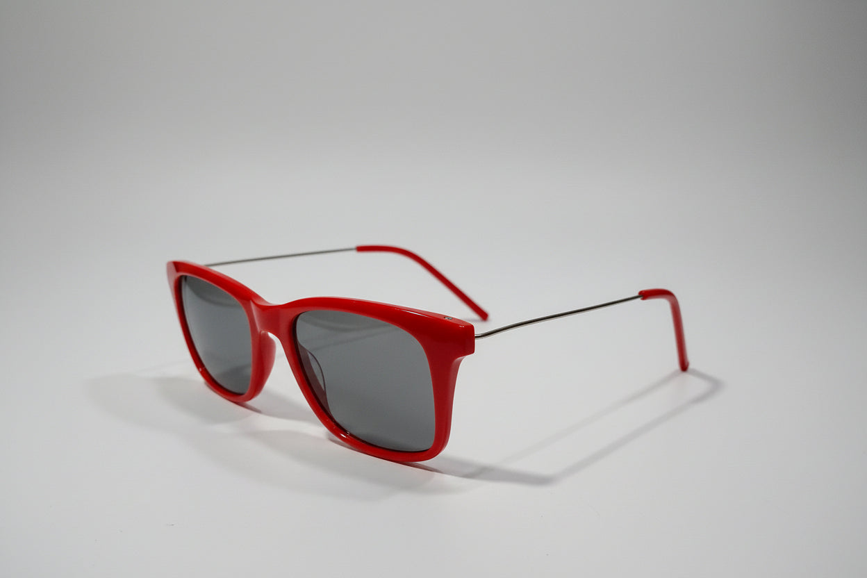 Kids Red Square Sunglasses – Classic Frame with Purple Gradient Lenses