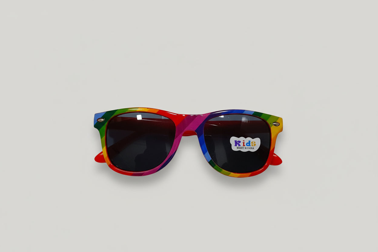Kids Multicolour Sunglasses – Rainbow Frame with Dark Smoke Lenses