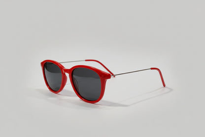 Kids Red Round Sunglasses – Classic Frame with Purple Gradient Lenses