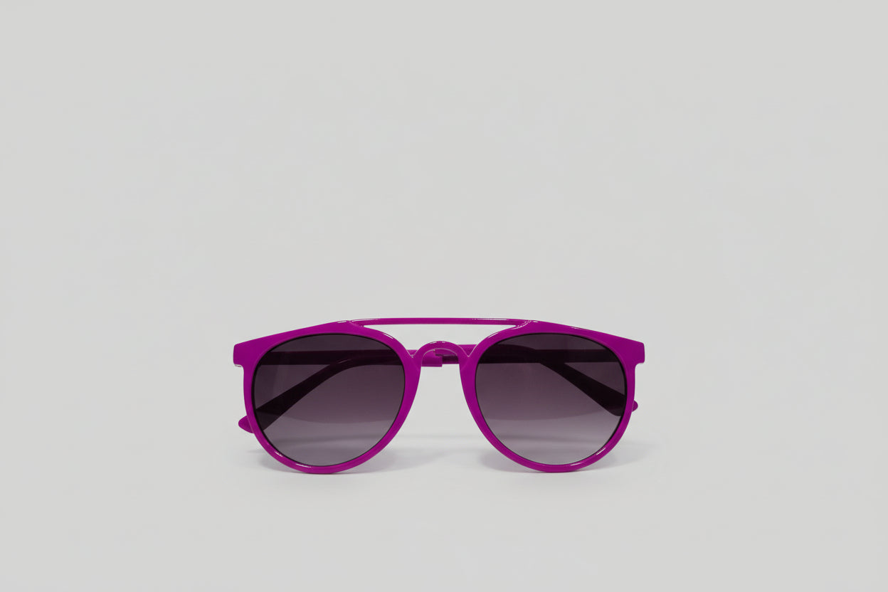 Kids Purple Round Sunglasses – Glossy Frame with Purple Gradient Lenses