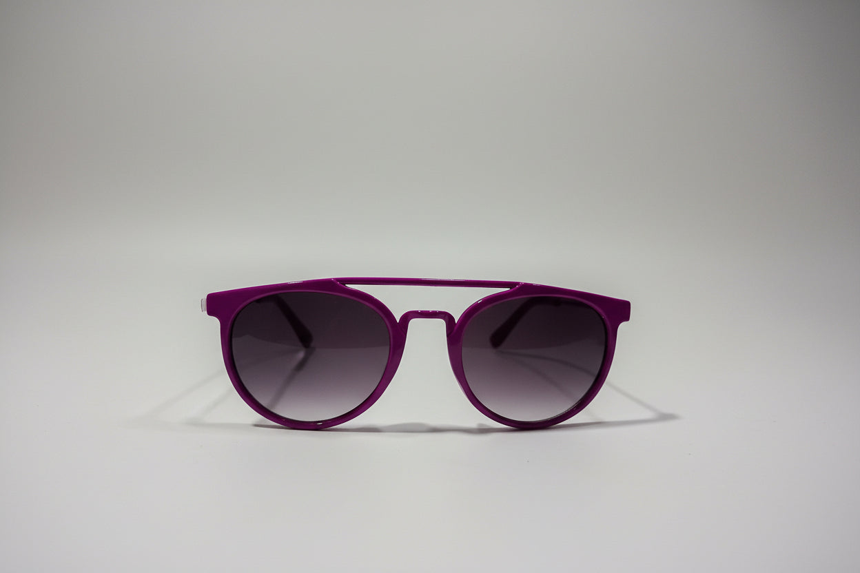 Kids Purple Round Sunglasses – Glossy Frame with Purple Gradient Lenses