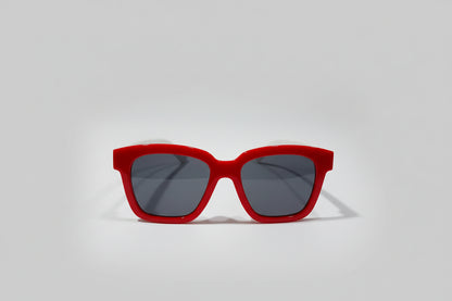 Kids Red Square Sunglasses – Bold Frame with Dark Smoke Lenses