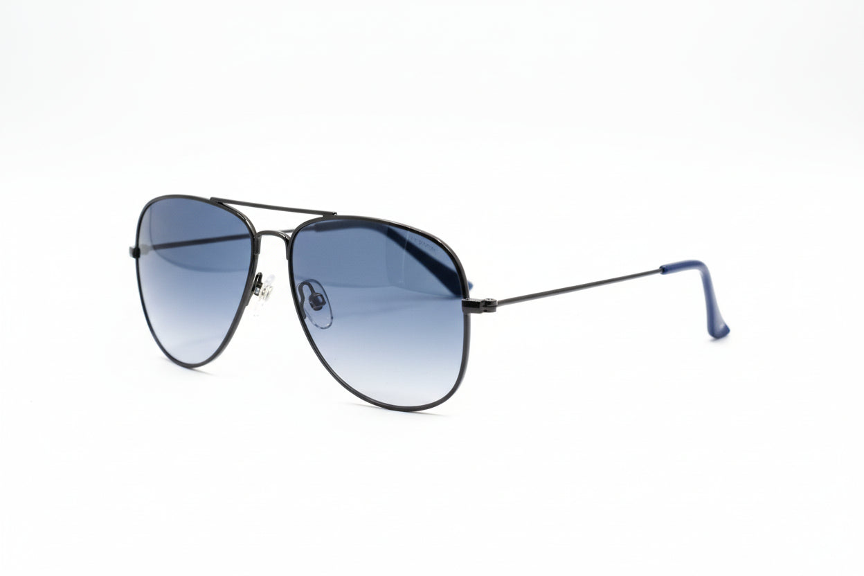 Kids Aviator Blue Gradient Sunglasses – Black Metal Frame