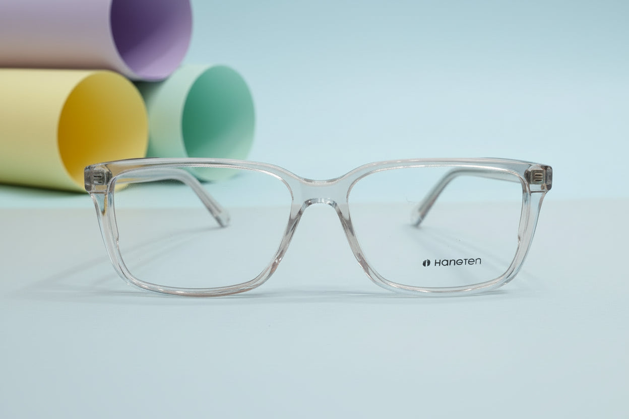 Hangten Crystal Clear Square Eyeglasses – Lightweight Full-Rim Unisex Frame