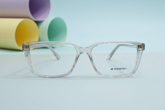 Hangten Crystal Clear Square Eyeglasses – Lightweight Full-Rim Unisex Frame