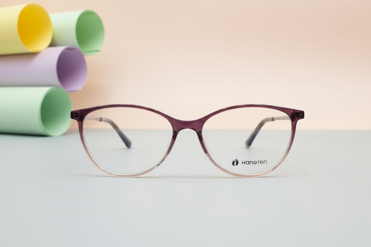 Hangten Elegant Purple Cat-Eye Eyeglasses – Lightweight Full-Rim Women’s Frame