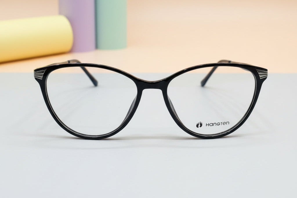 Hangten Black Cat-Eye Eyeglasses – Lightweight Full-Rim Women’s Frame