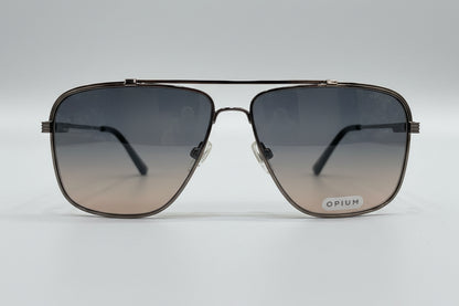 OPIUM Square Aviator Sunglasses – Gunmetal Frame with Gradient Smoke Lenses