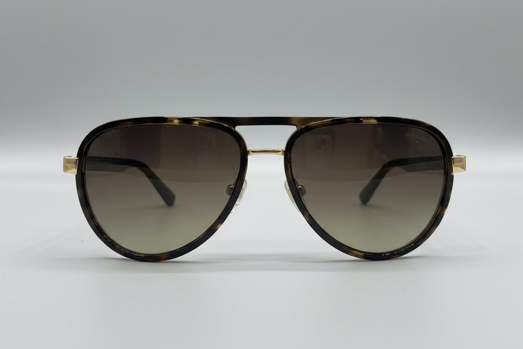 OPIUM Aviator Sunglasses – Tortoiseshell Frame with Gradient Green Lenses
