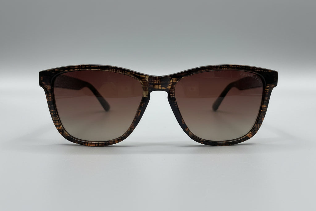 SANDPIPER Rectangular Sunglasses – Textured Brown Frame with Gradient Brown Lenses
