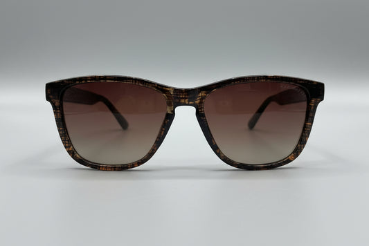 SANDPIPER Rectangular Sunglasses – Textured Brown Frame with Gradient Brown Lenses