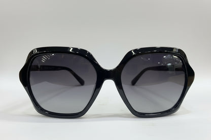 Opium Oversized Square Sunglasses – Glossy Dark Purple Frame with Grey Lenses