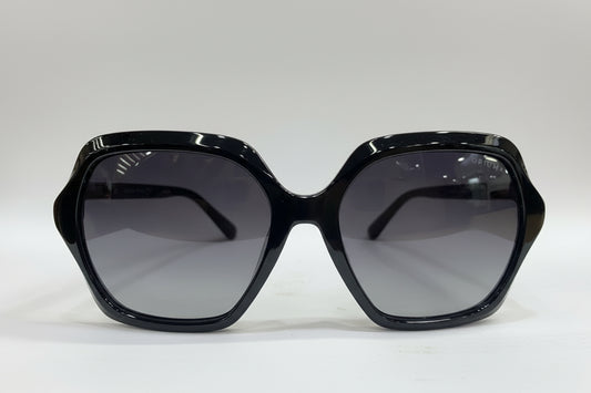 Opium Oversized Square Sunglasses – Glossy Dark Purple Frame with Grey Lenses