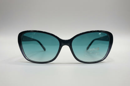 Esprit Cat-Eye Sunglasses – Glossy Black Frame with Blue Gradient Lenses