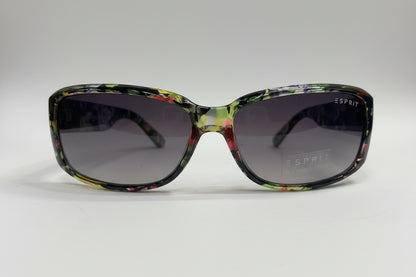 Esprit Rectangular Sunglasses – Multicolor Floral Frame with Grey Lenses