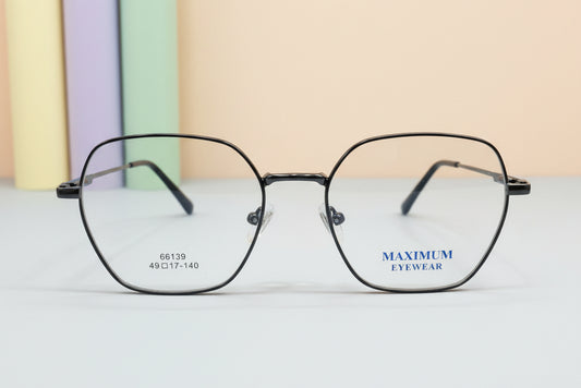 Maxim Hexa Metal Eyeglasses – Lightweight Full-Rim Unisex Frame