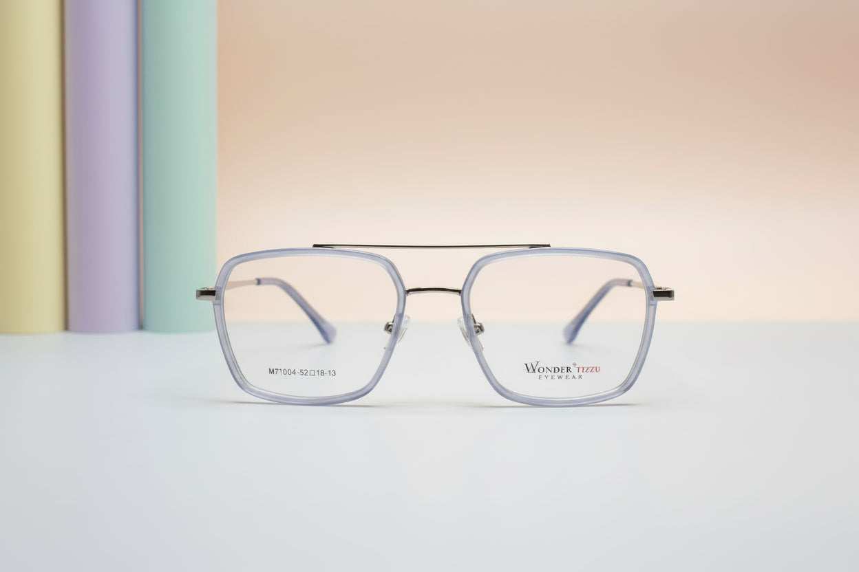 Wonder Tizzu Aviator Eyeglasses – Double Bridge Lightweight Full-Rim Unisex Frame