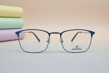 Wonder Rectangular Metal Eyeglasses – Lightweight Full-Rim Unisex Frame