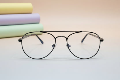 Classic Aviator Metal Eyeglasses – Lightweight Full-Rim Unisex Frame