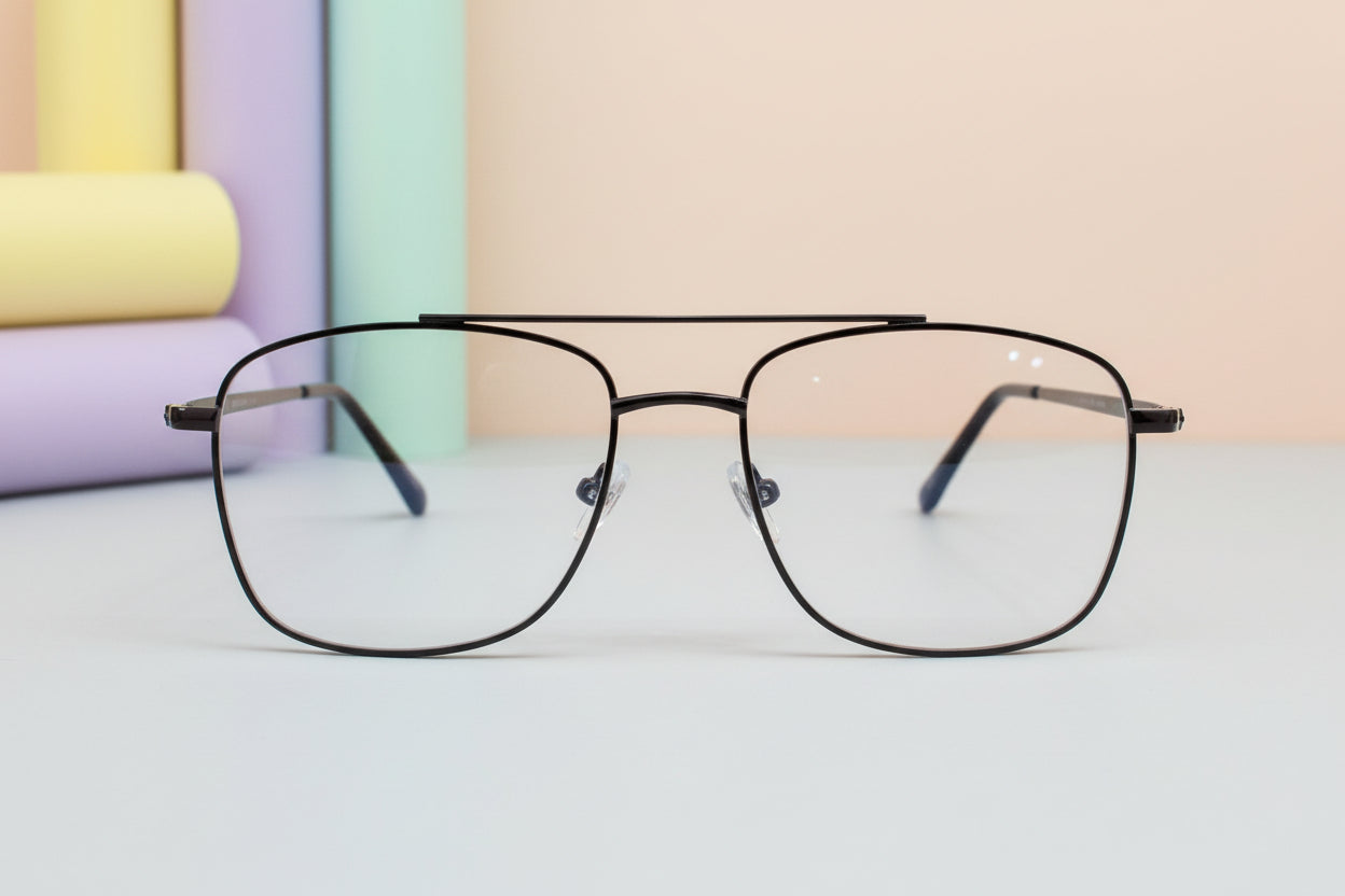 Classic Aviator Metal Eyeglasses – Lightweight Full-Rim Unisex Frame