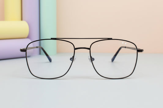 Classic Aviator Metal Eyeglasses – Lightweight Full-Rim Unisex Frame