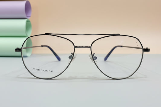 Classic Aviator Metal Eyeglasses – Lightweight Full-Rim Unisex Frame