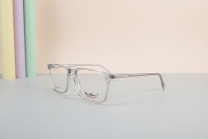 Tom Hans Transparent Clear Square Eyeglasses – Lightweight Full-Rim Unisex Frame