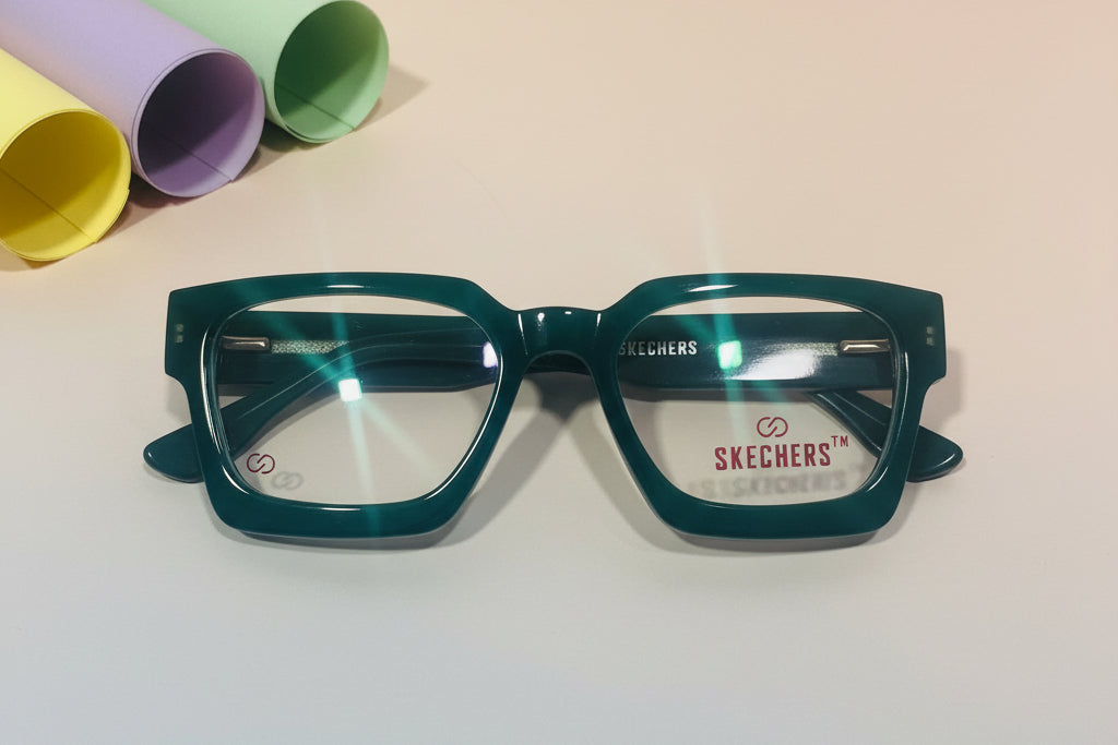 Skechers Brown Tortoiseshell Square Eyeglasses – Lightweight Full-Rim Unisex Frame