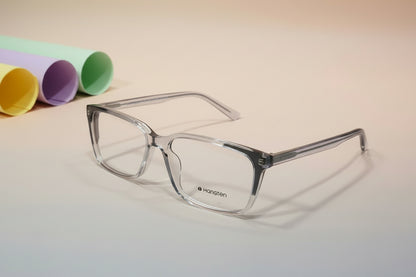 Hangten Crystal Clear Square Eyeglasses – Lightweight Full-Rim Unisex Frame