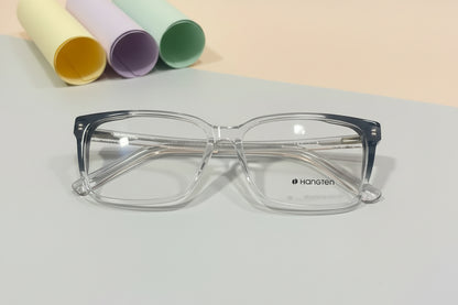 Hangten Crystal Clear Square Eyeglasses – Lightweight Full-Rim Unisex Frame