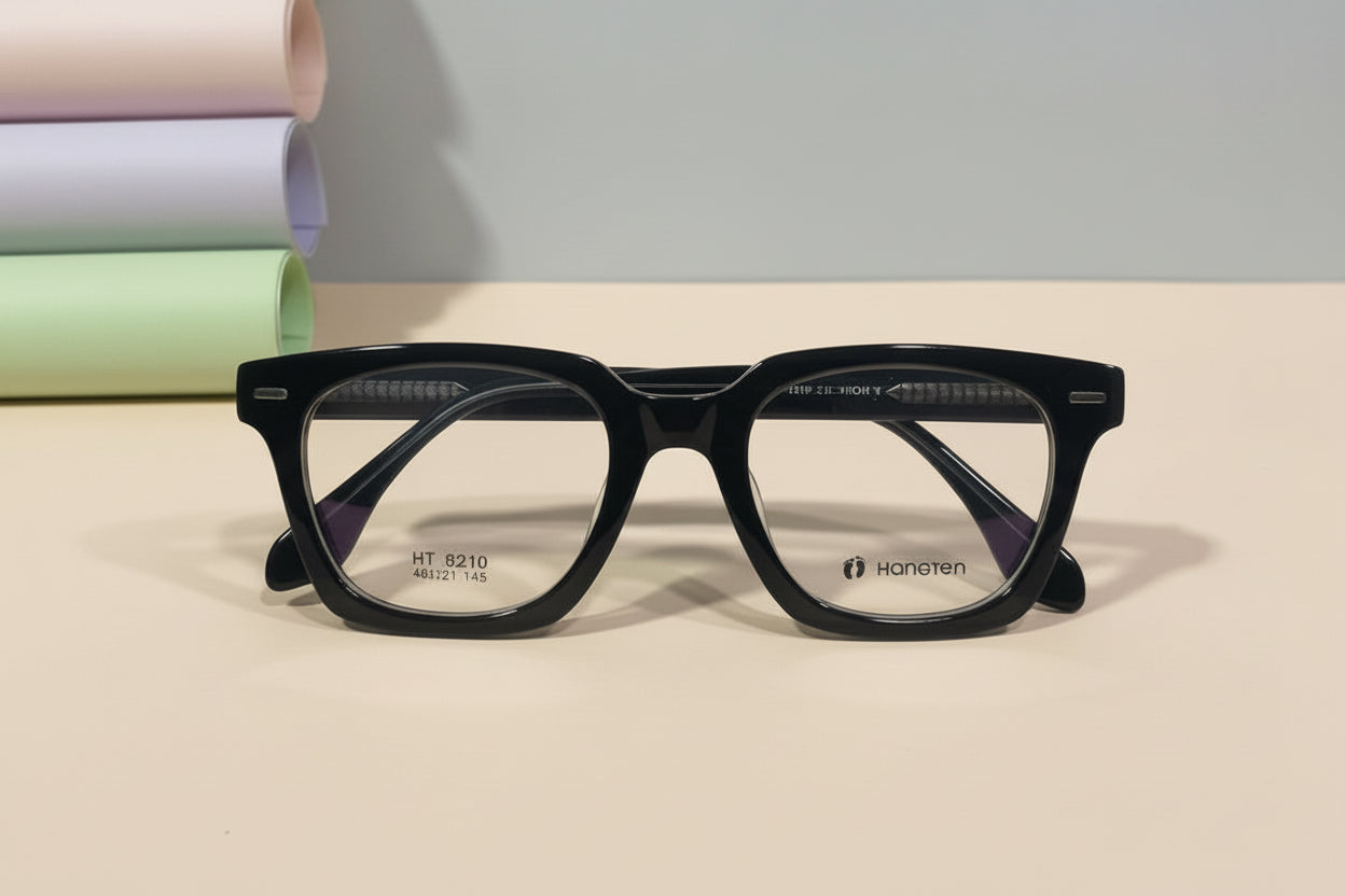 Hangten Classic Black Square Eyeglasses – Lightweight Full-Rim Unisex Frame