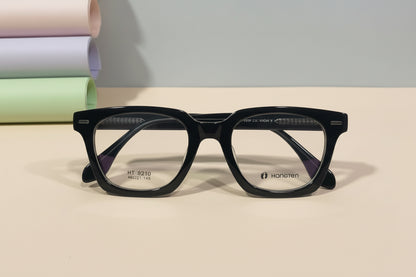 Hangten Classic Black Square Eyeglasses – Lightweight Full-Rim Unisex Frame
