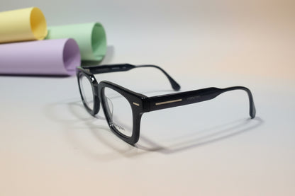 Hangten Classic Black Square Eyeglasses – Lightweight Full-Rim Unisex Frame