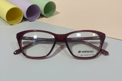 Hangten Red Cat-Eye Eyeglasses – Lightweight Full-Rim Women’s Frame