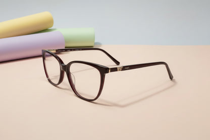 Hangten Burgundy Oval Eyeglasses – Lightweight Full-Rim Unisex Frame