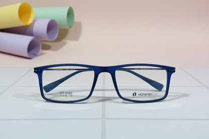 Hangten Blue Rectangular Eyeglasses – Lightweight Full-Rim Unisex Frame