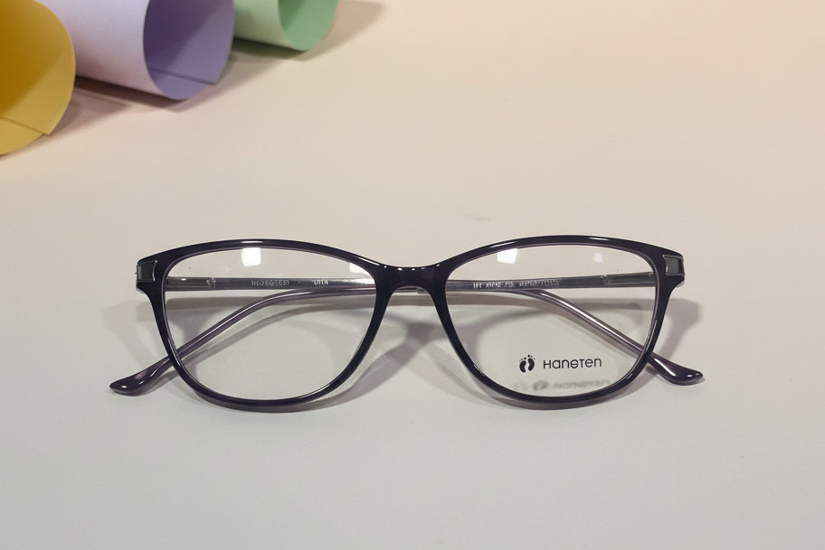 Hangten Purple Cat-Eye Eyeglasses – Lightweight Full-Rim Women's Frame