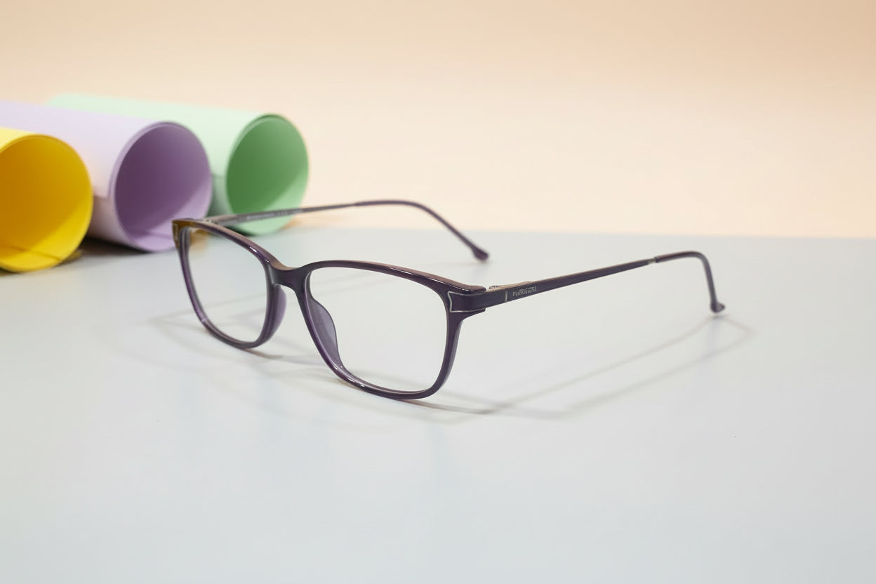 Hangten Purple Cat-Eye Eyeglasses – Lightweight Full-Rim Women's Frame