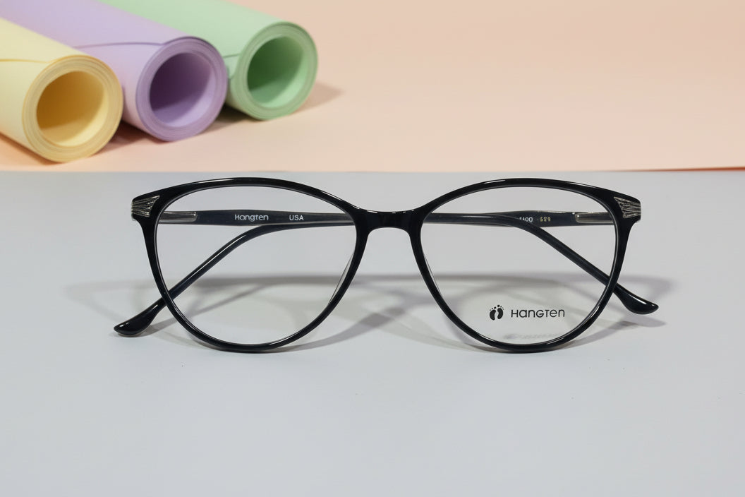 Hangten Black Cat-Eye Eyeglasses – Lightweight Full-Rim Women’s Frame