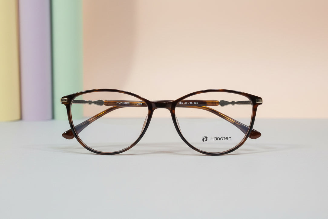 Hangten Tortoiseshell Cat-Eye Eyeglasses – Lightweight Full-Rim Women’s Frame