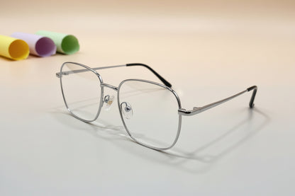Gold Hexa Metal Eyeglasses – Lightweight Full-Rim Unisex Frame