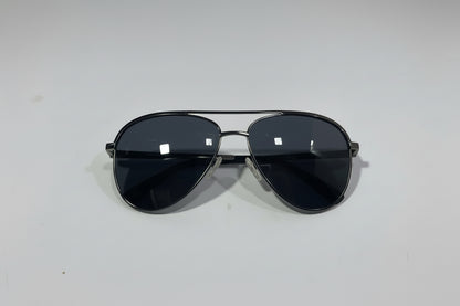 SANDPIPER Classic Aviator Sunglasses – Black Metal Frame with Dark Lenses